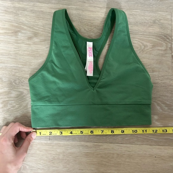 PINK by Victoria’s Secret Deep V Sports Bra — Forest Green - Picture 5 of 6